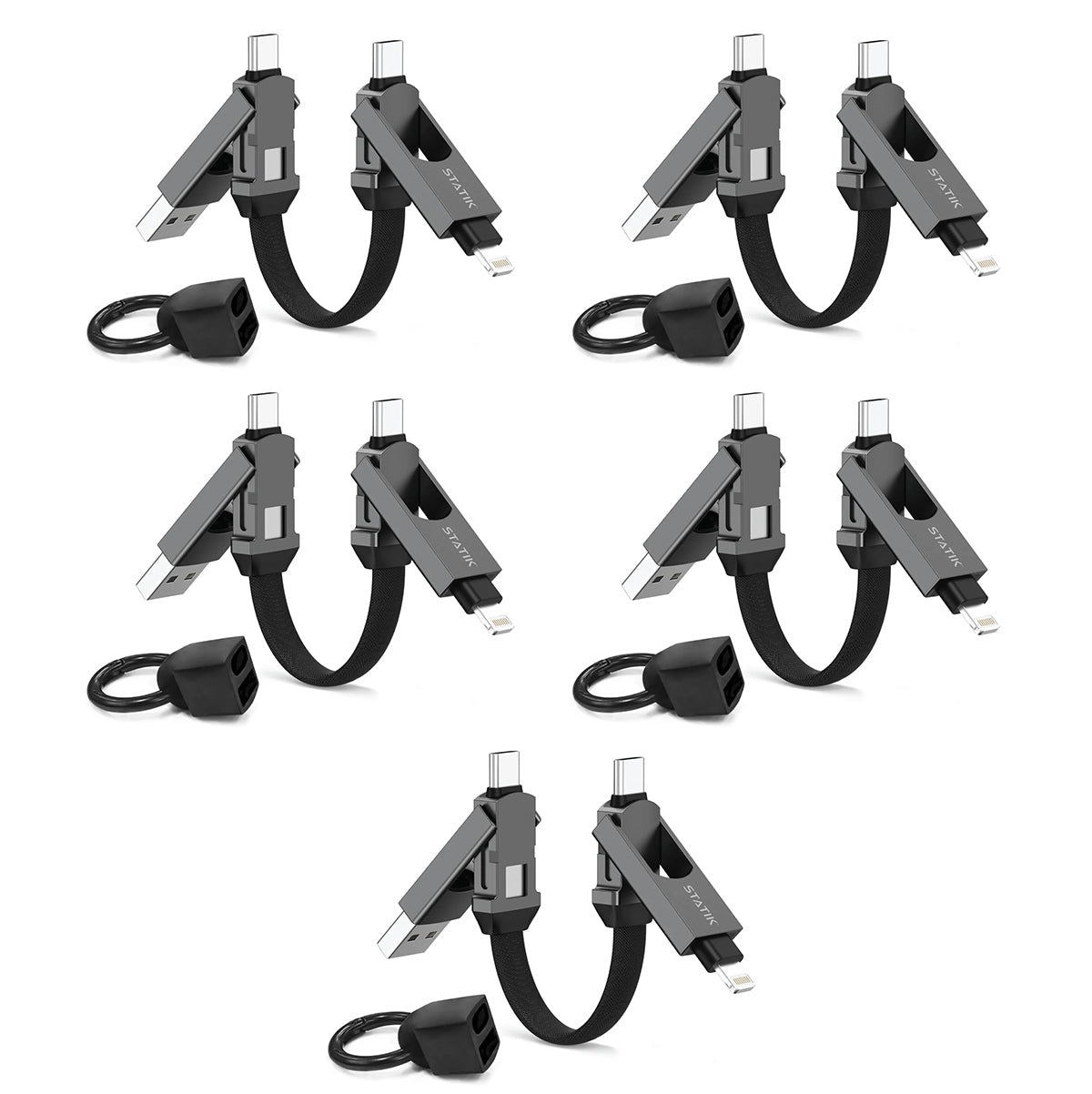 5 Pack HEXCHARGE | Universal Fast Charging Cable | Multipack