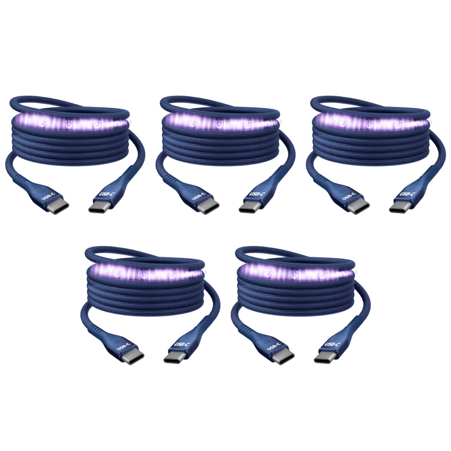 5 Pack MagStack® Pro | Fast Charging Tangle-Free Magnetic Nylon | Data Transfer | Multipack