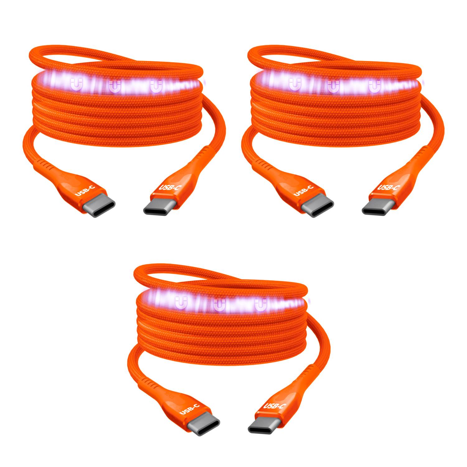 3 Pack MagStack® Pro | Fast Charging Tangle-Free Magnetic Nylon | Data Transfer | Multipack