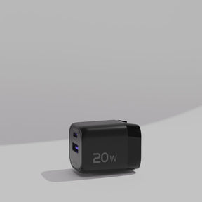 20W GaN Power Adapter | 2 Ports Wall Charger | Universal & Compact