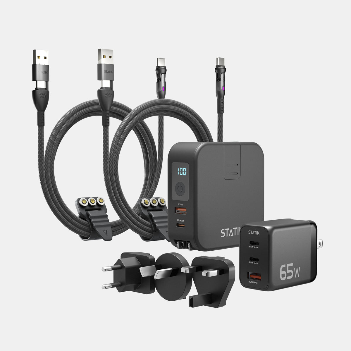 Ultimate Travel Pack | SmartCharge + 65W GaN Charger +Statik 360 Pro (x2)