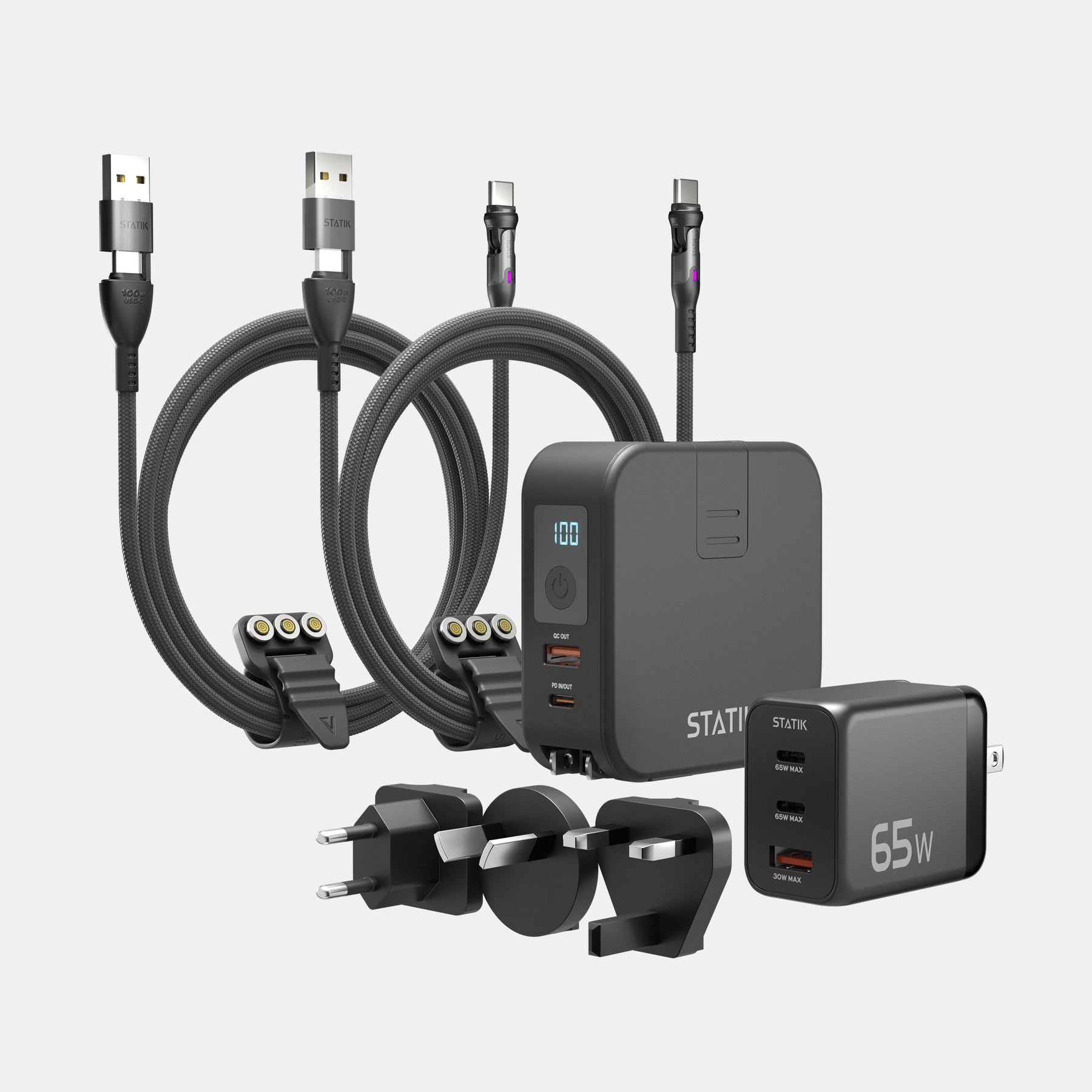 Ultimate Travel Pack | SmartCharge + 65W GaN Charger +Statik 360 Pro (x2)
