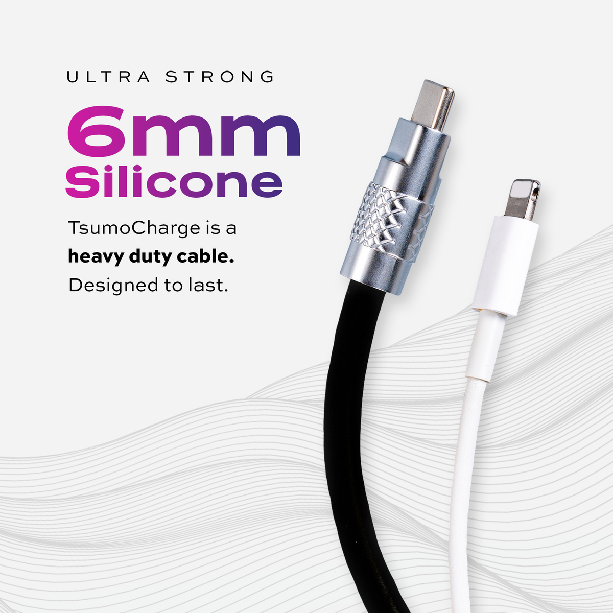 TsumoCharge™ | 100W Silicone Charging Cable | Black